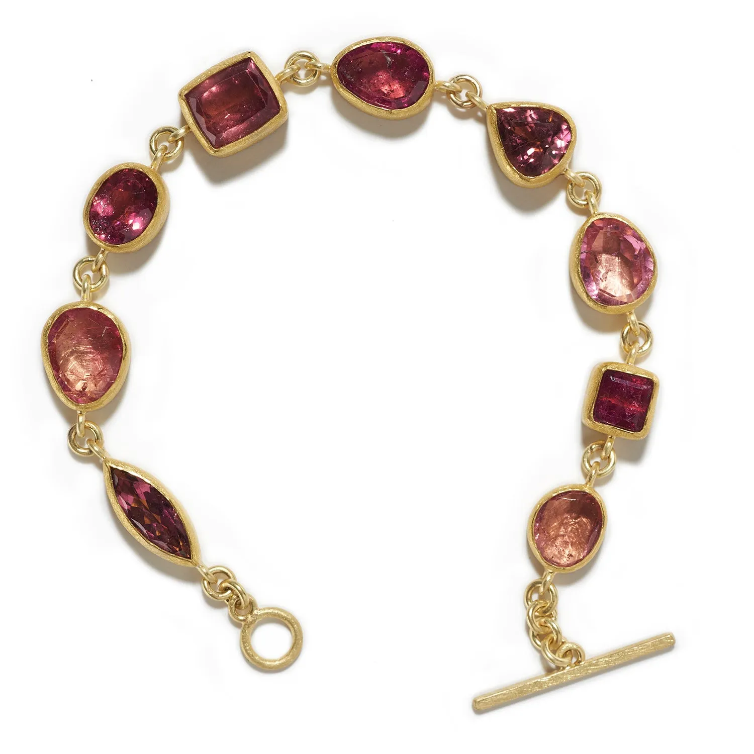 Red & Pink Tourmaline Bracelet