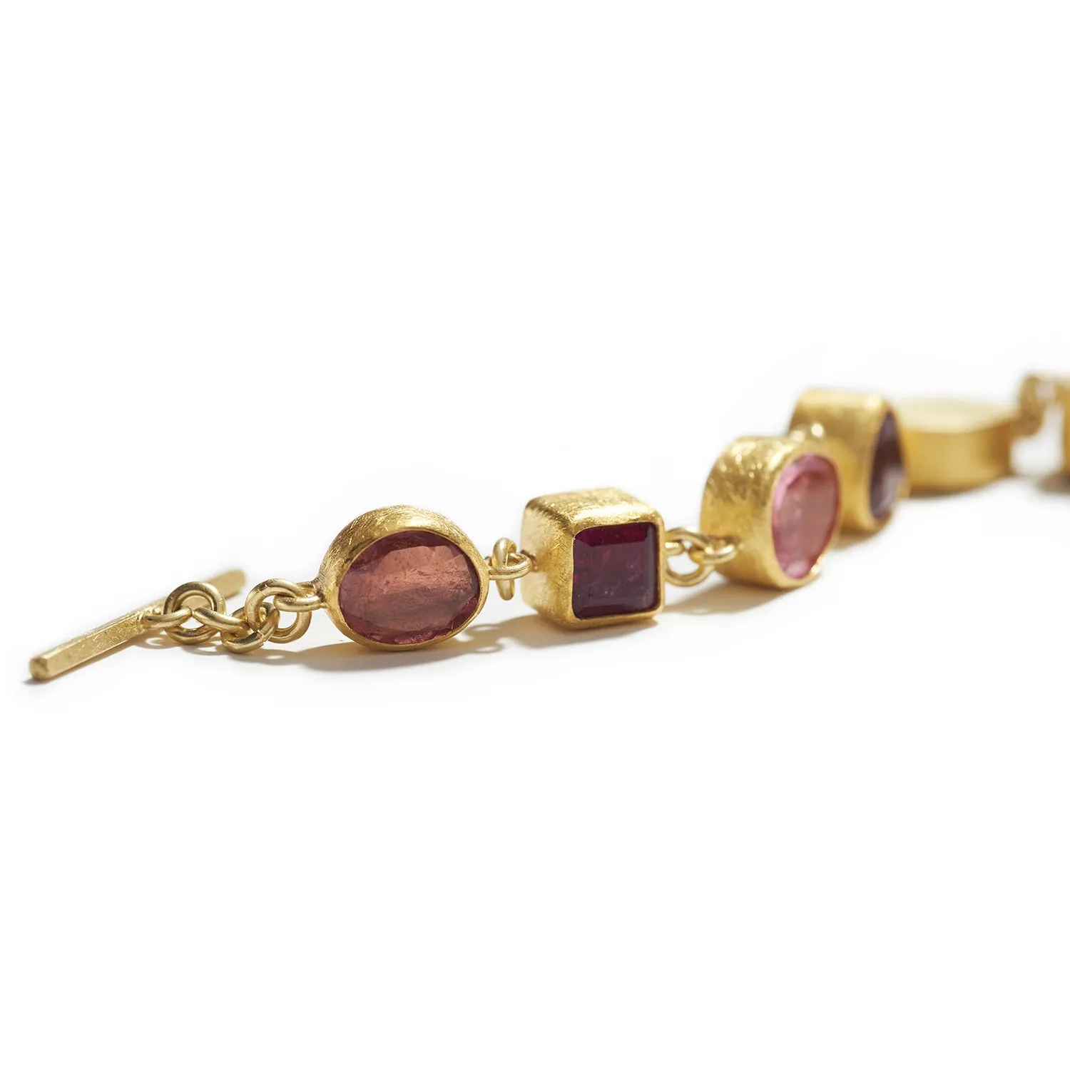 Red & Pink Tourmaline Bracelet