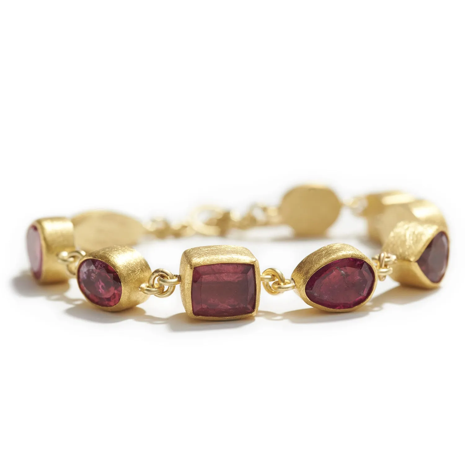 Red & Pink Tourmaline Bracelet