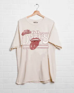 Rolling Stones Go MSU Bulldogs Stoned Off White Thrifted Tee