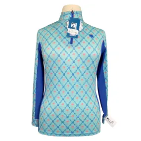 Romfh Chill Factor Sun Shirt in Turquoise / Blue Palm Tree - Women's Large