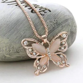 Rose Gold Butterfly Necklace