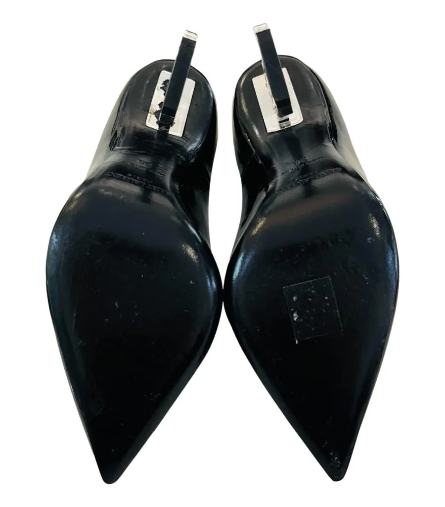 Saint Laurent Patent Leather Logo Opyum Heels. Size 36