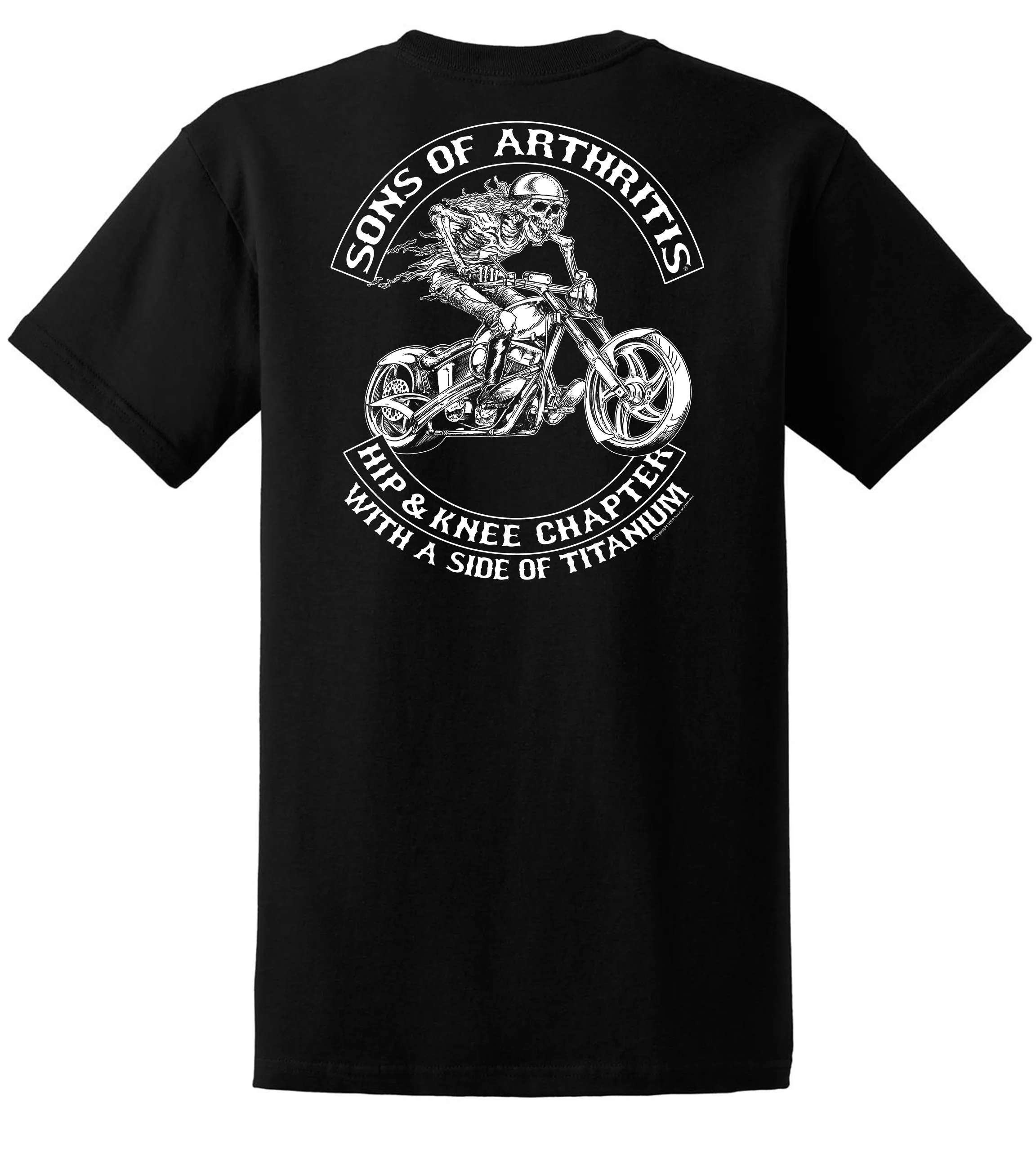 Sons of Arthritis HIP & KNEE CHAPTER  Short Sleeve Tee (Black)