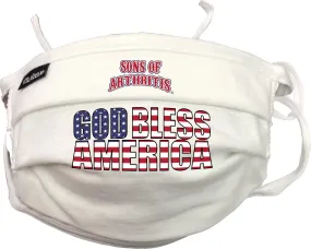 Sons of Arthritis "GOD BLESS AMERICA" Washable Double Layer Adjustable Cotton Face Mask