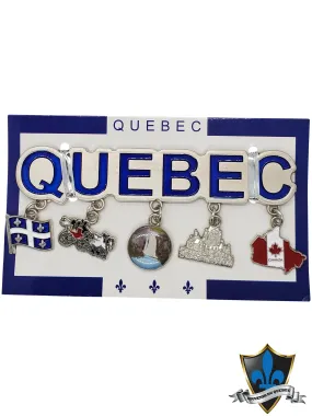 Souvenir du Quebec magnet with 5 charms