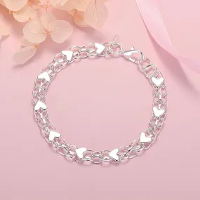 Sterling Silver Heart Chain Bracelet