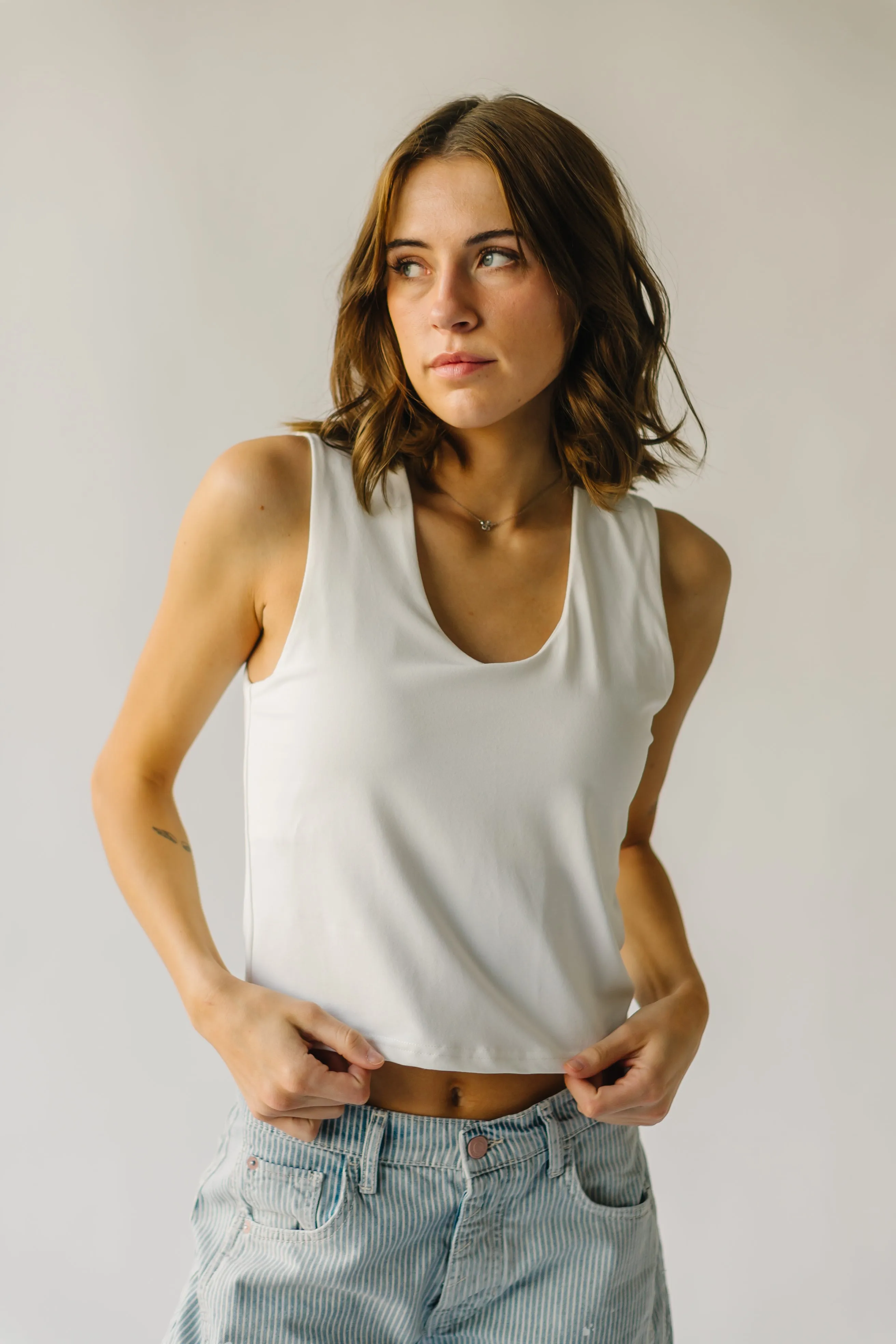 The Agresta Cropped Tank in White