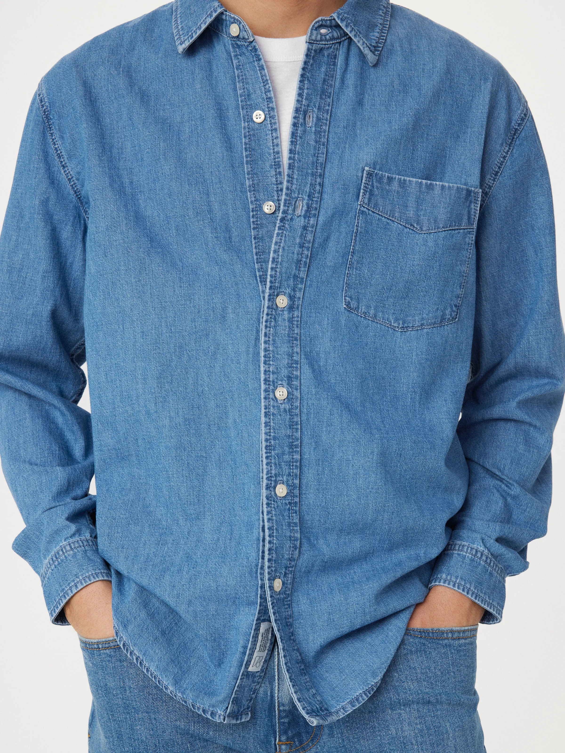 The Hemp Blend Shirt in Washed Blue