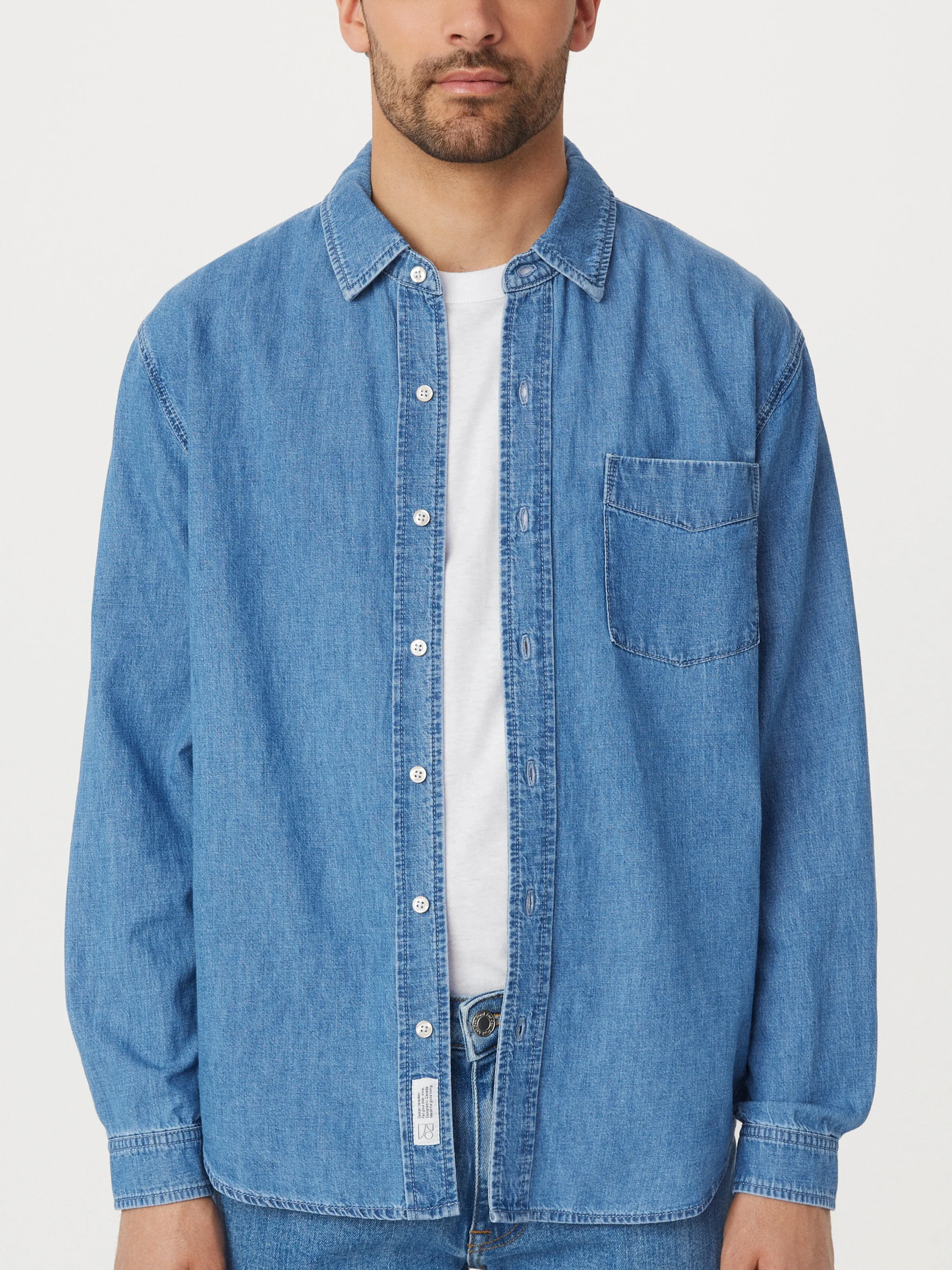 The Hemp Blend Shirt in Washed Blue