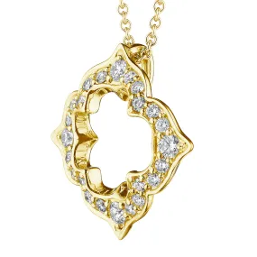 Verragio 18k Gold Victorian Open Diamond Pendant Necklace