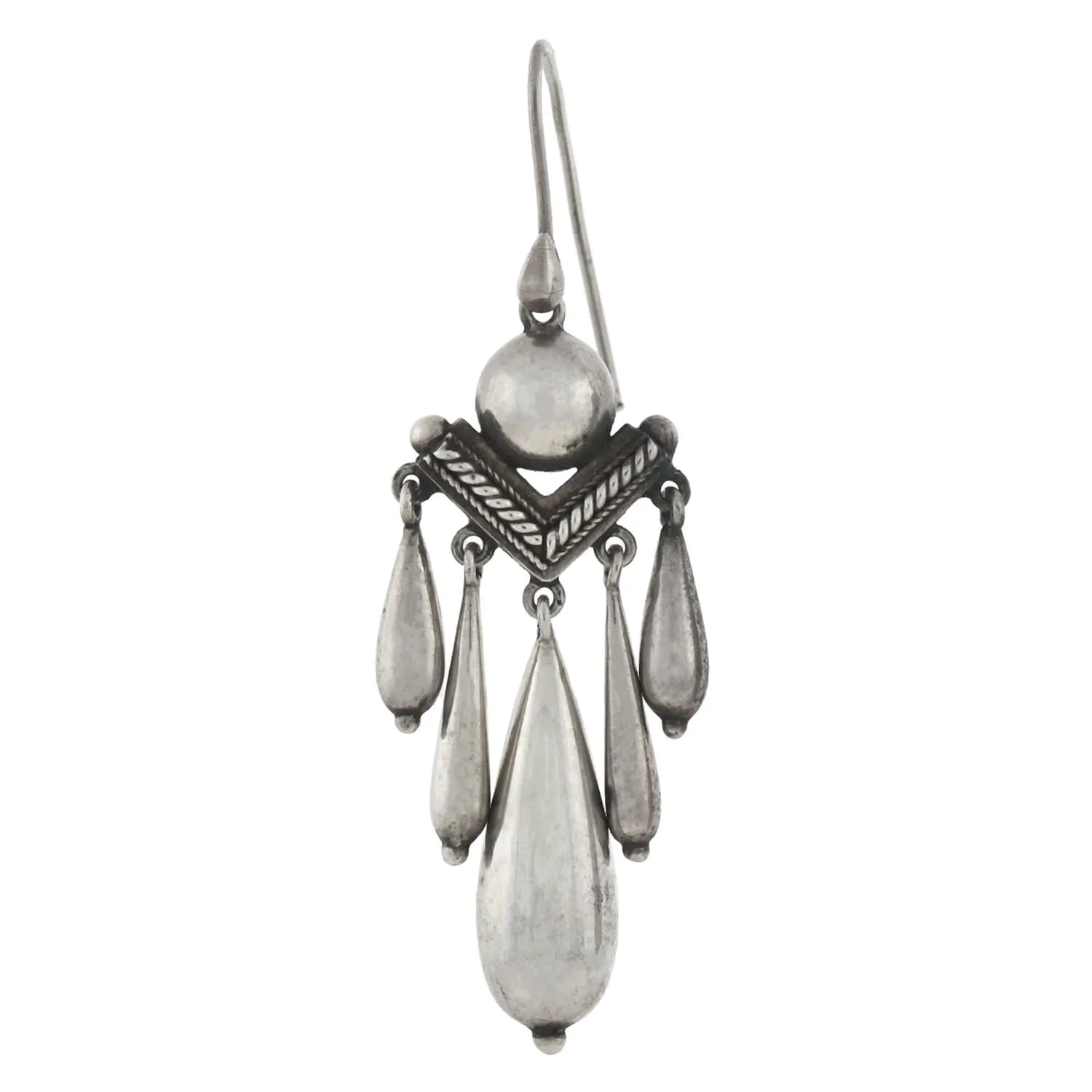 Victorian Sterling Silver Hanging Vessel Earrings