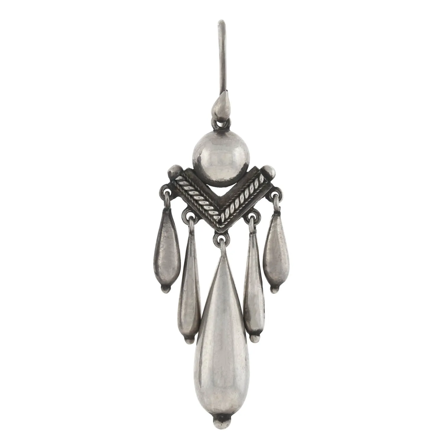 Victorian Sterling Silver Hanging Vessel Earrings