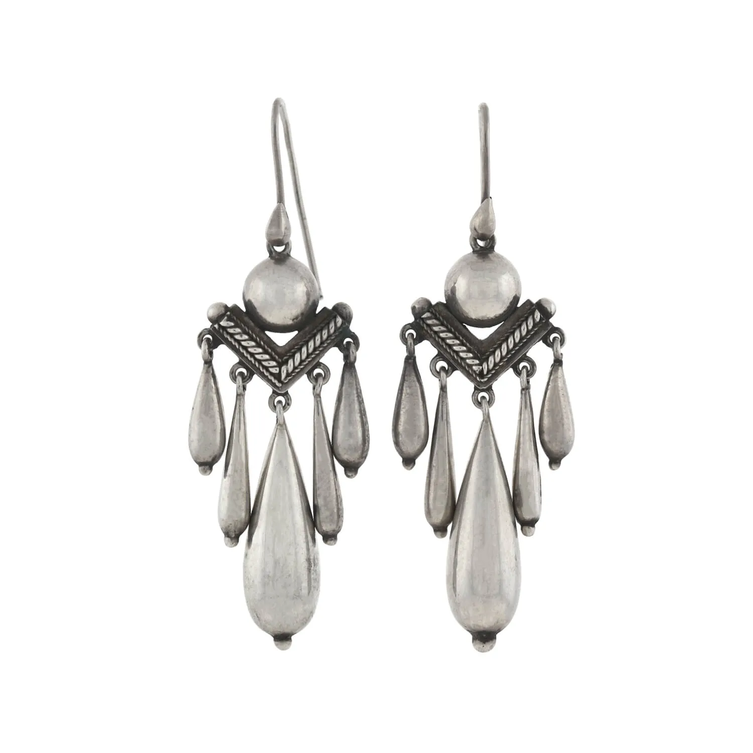 Victorian Sterling Silver Hanging Vessel Earrings