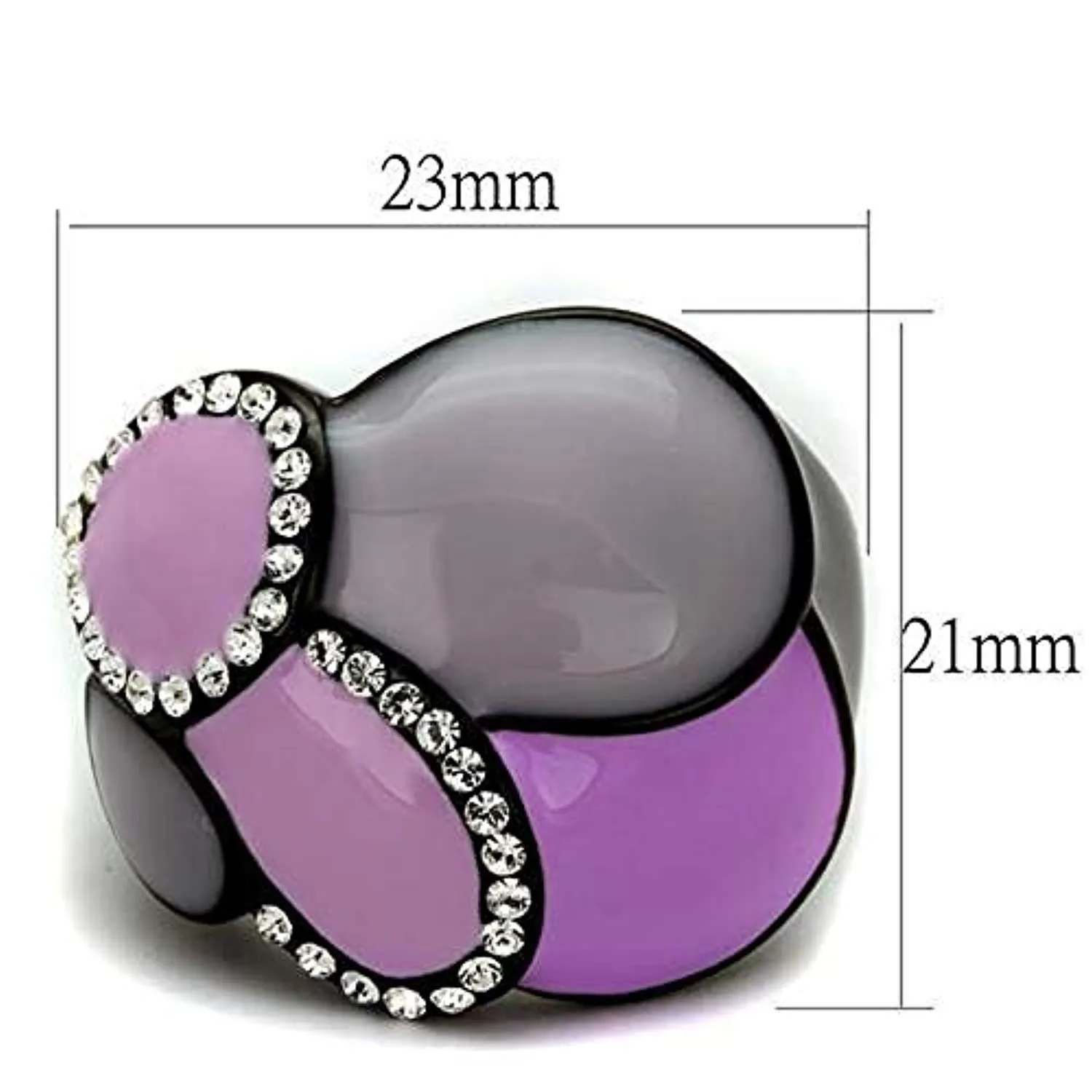 WildKlass Stainless Steel Ring IP Women Top Grade Crystal Clear