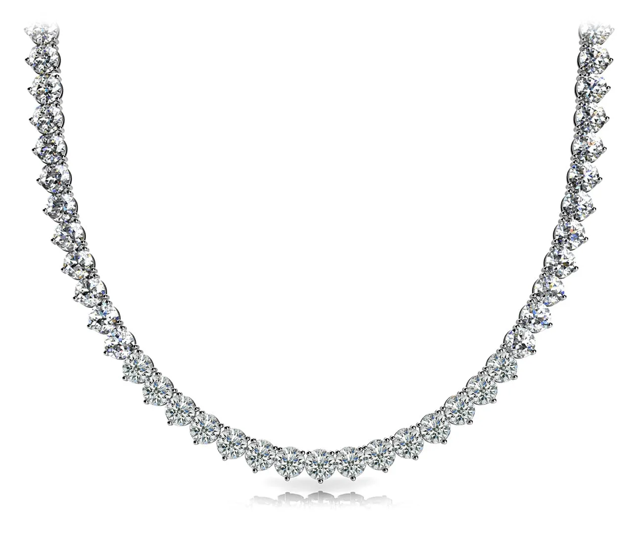 WIND 19 Carat Diamond Rivera Necklace in 14K White Gold 3 prong set  16 pointer H Color I1 Clarity BY MIKE NEKTA