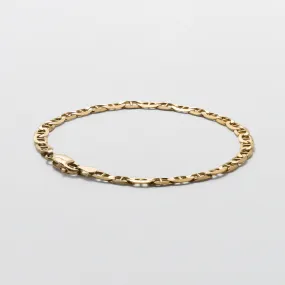 Yellow Gold Curb Anchor Bracelet - Polished 4.5mm