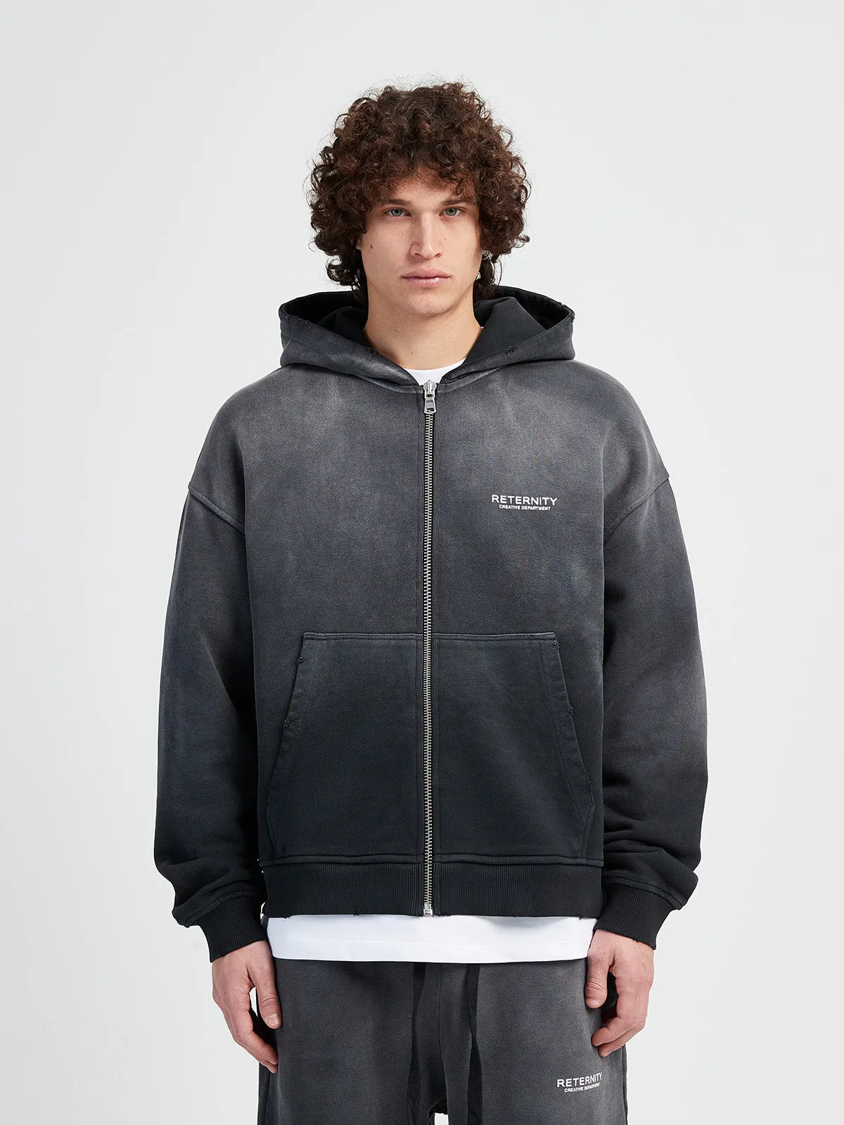 ZIP-HOODIE CREATIVE DEPT - FADED BLACK