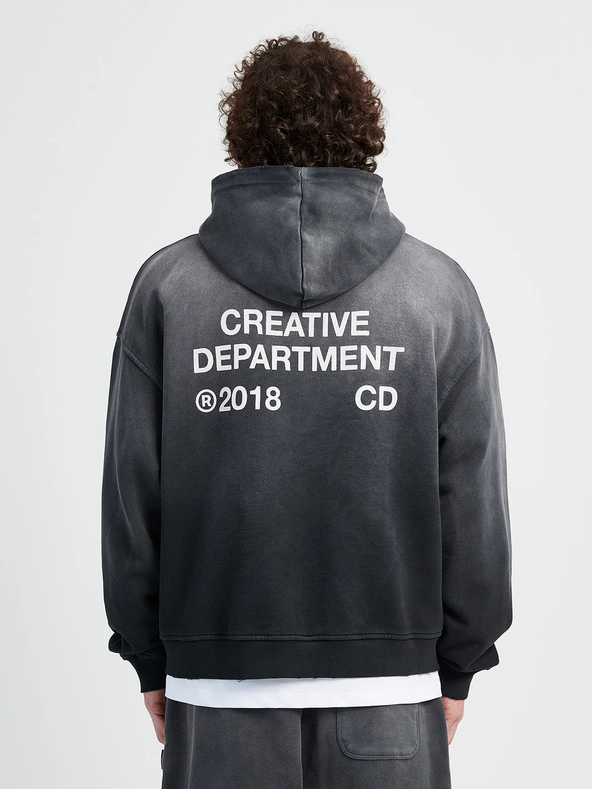 ZIP-HOODIE CREATIVE DEPT - FADED BLACK