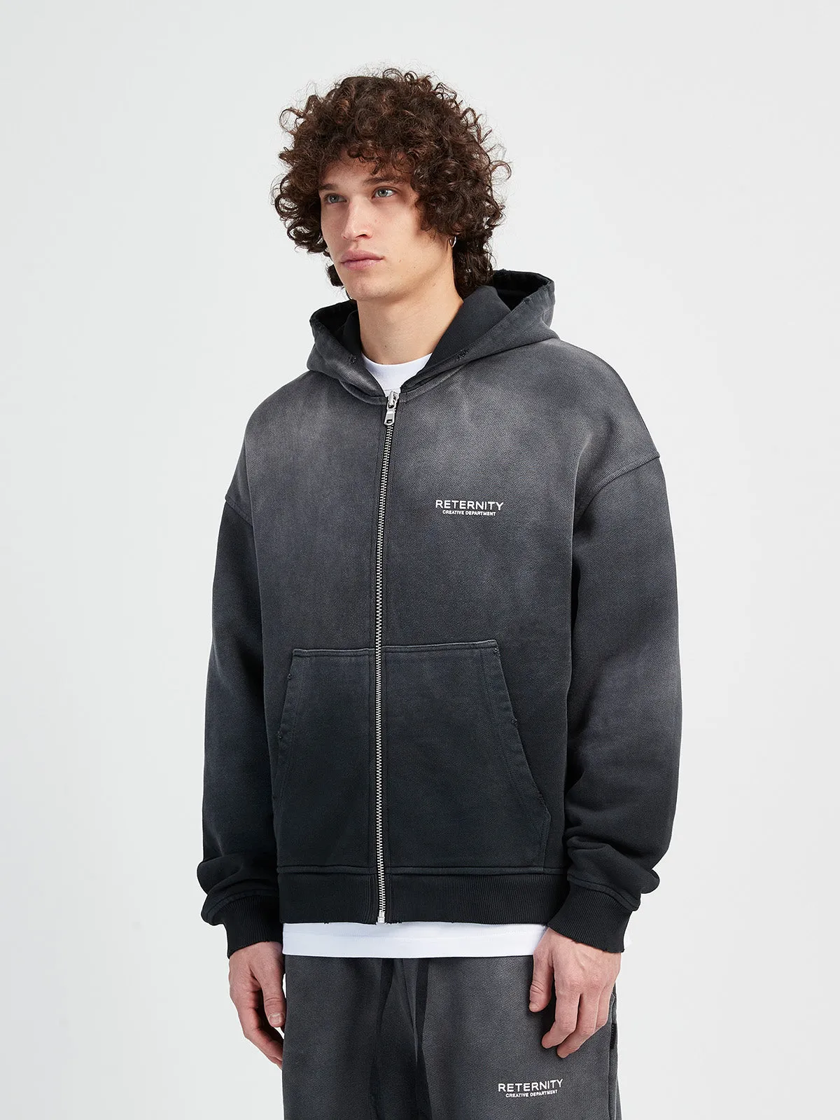 ZIP-HOODIE CREATIVE DEPT - FADED BLACK